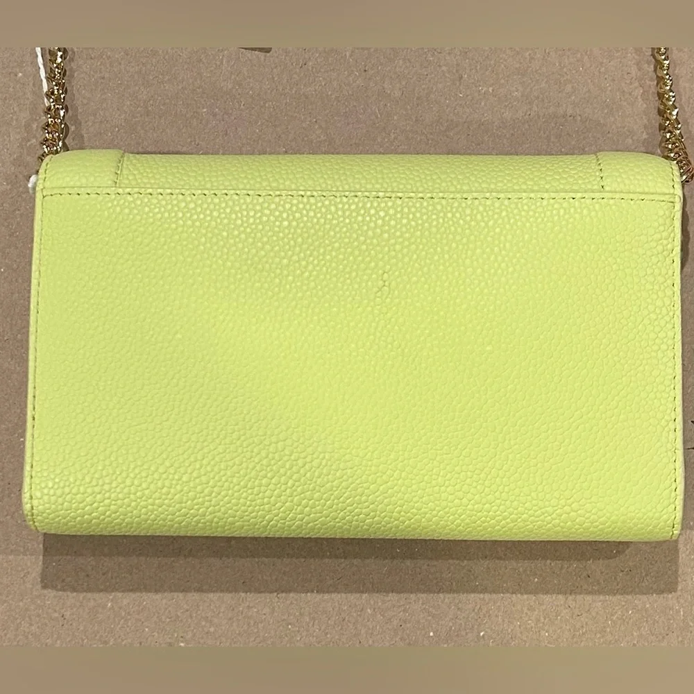 Lancel Ninon Leather Lime Chain Wallet Crossbody - Picture 5 of 10